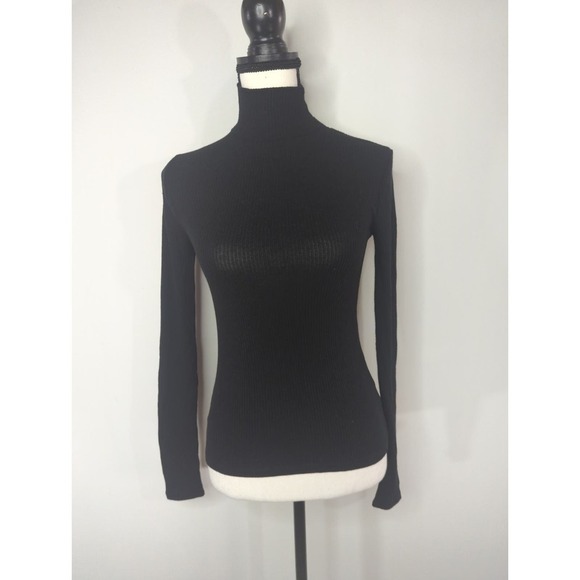 Faherty Women's Legend Rib Roscoe Turtleneck‎ Black Small NWOT - Picture 3 of 8